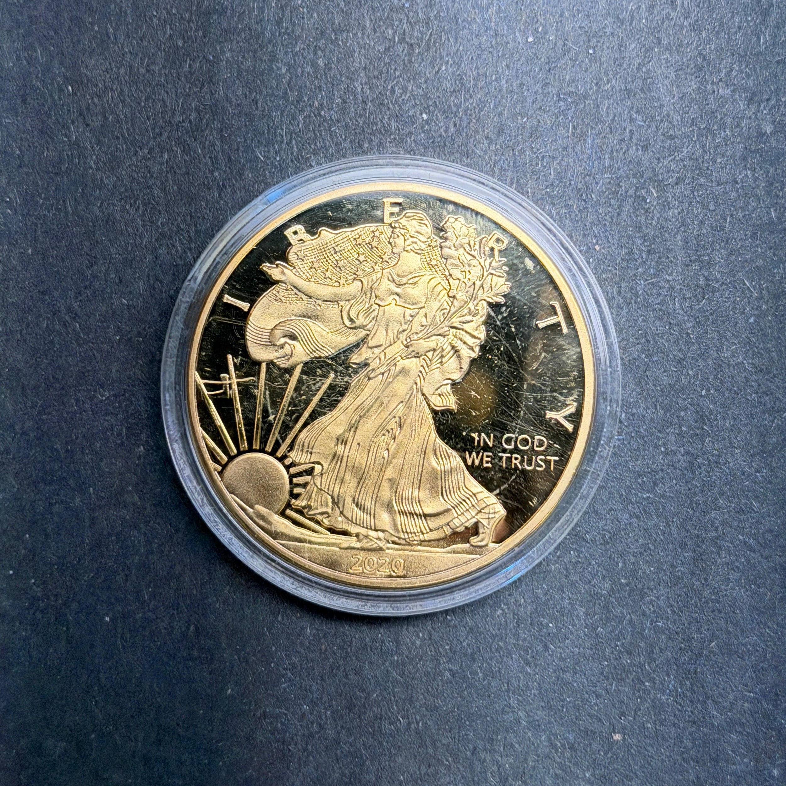 Lady Liberty Commemorative Coin - 100 Mills .999 Gold Plated 2020